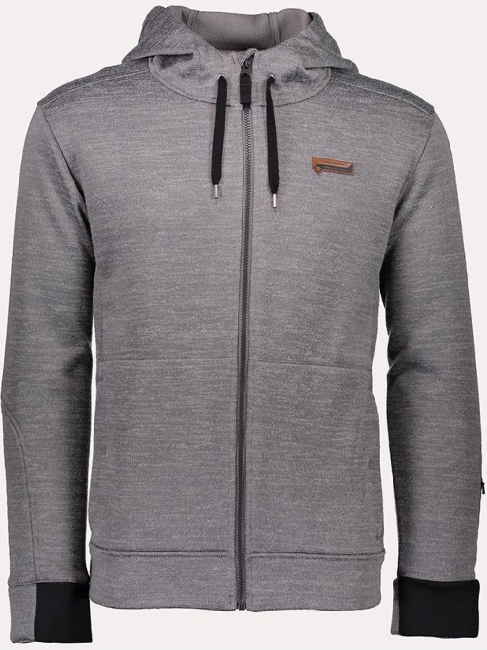 Obermeyer Men's Attis Gray Full-Zip Hooded Fleece Jacket . Size Large